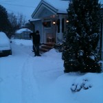 JO shoveling snow