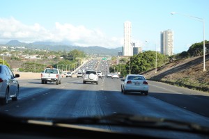 On the highway towards Honolulu